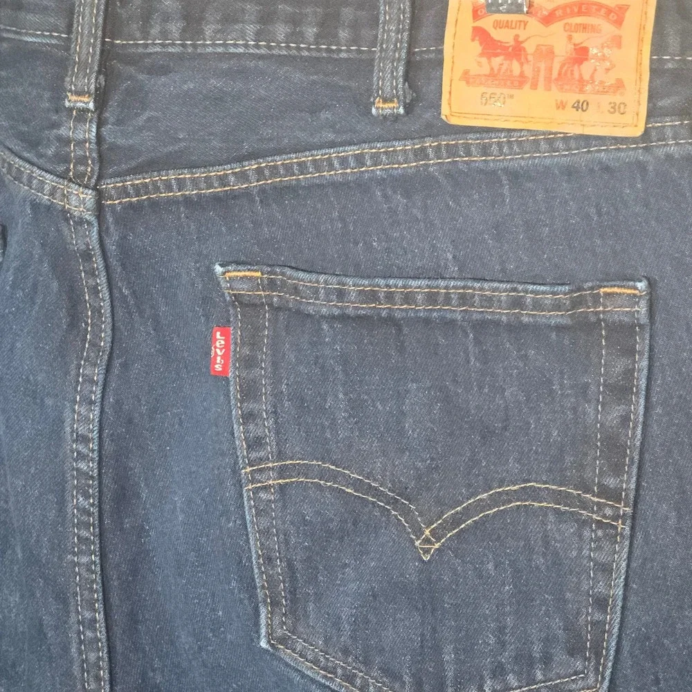 Levi's 550 Relaxed Fit Tapered Leg Jeans 40x30 Dark Wash‎ Blue Men's (Fits 27)